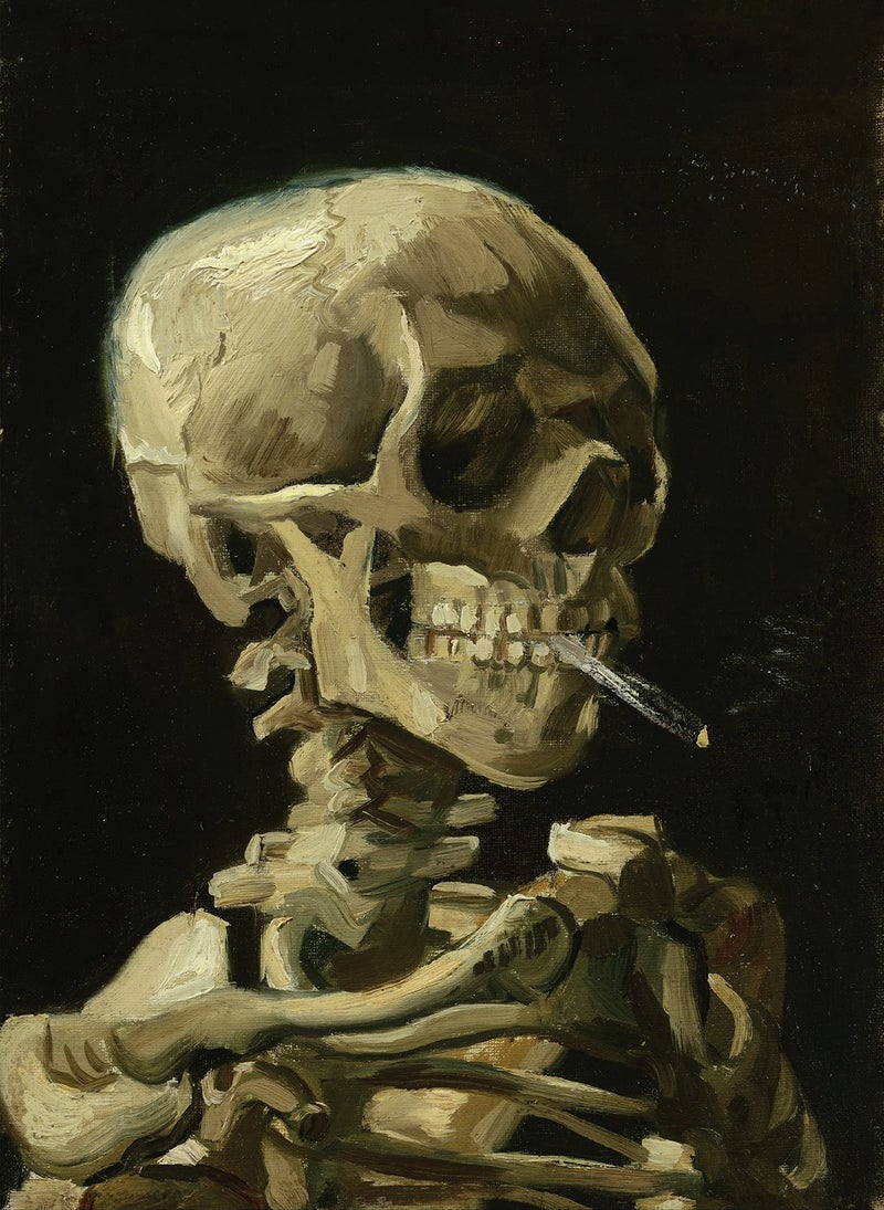 Palace Learning Vincent Van Gogh (Skull with Cigarette, 1885) Art Poster Print - 18" x 24" LAMINATED - Van Gogh Skeleton - Image 1